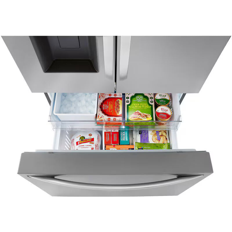 LG 36 in. 25.5 cu. ft. Smart Counter Depth French Door Refrigerator with Ice & Water Dispenser - PrintProof Stainless Steel
