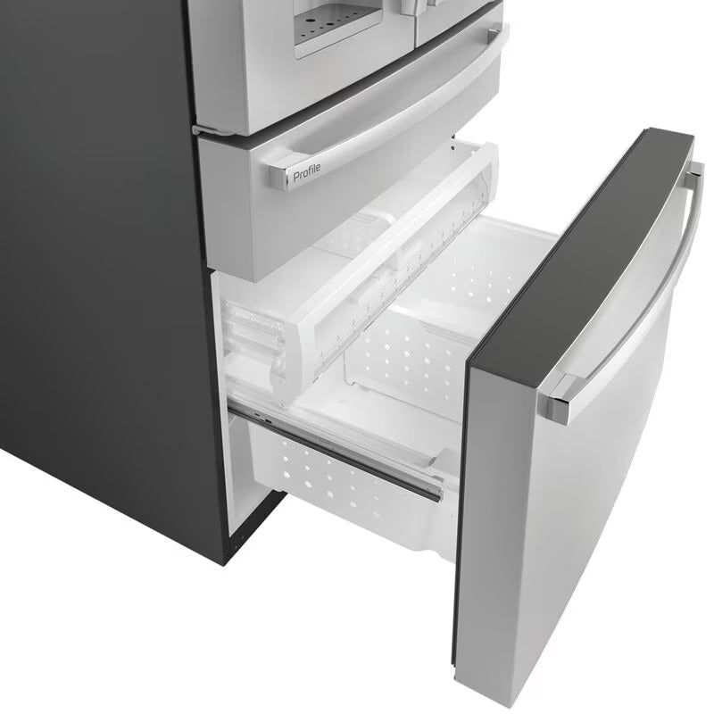GE Profile 36 in. 22.4 cu. ft. Smart Counter Depth 4-Door French Door Refrigerator with Ice & Water Dispenser - Fingerprint Resistant Stainless