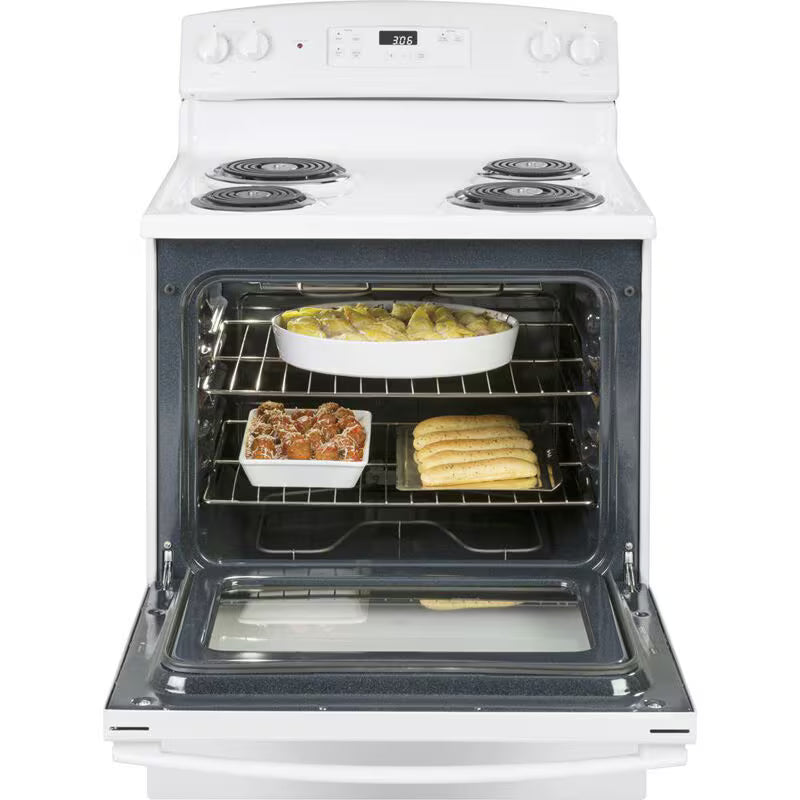 GE 30 in. 5 cu. ft. Electric Range with Coil Burners - White