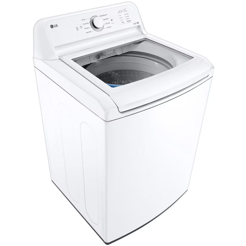 LG 27 in. 4.1 cu. ft. Top Load Washer with 4-Way Agitator, Slam Proof Glass Lid & True Balance Anti-Vibration System - White