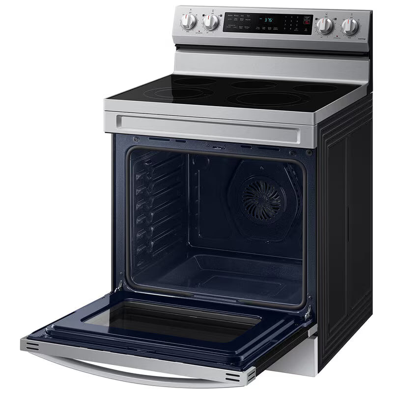 Samsung 30 in. 6.3 cu. ft. Smart Air Fry Standard Convection Electric Range with Smoothtop Burners - Stainless Steel