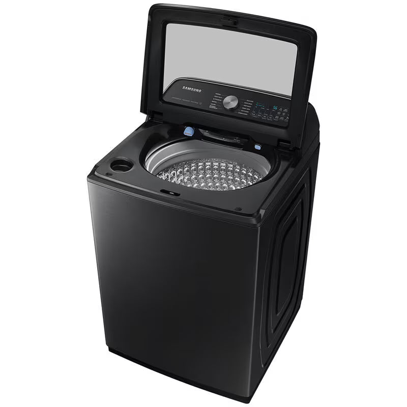 Samsung 27 in. 5.5 cu. ft. Smart Top Load Washer with Super Speed Wash - Brushed Black