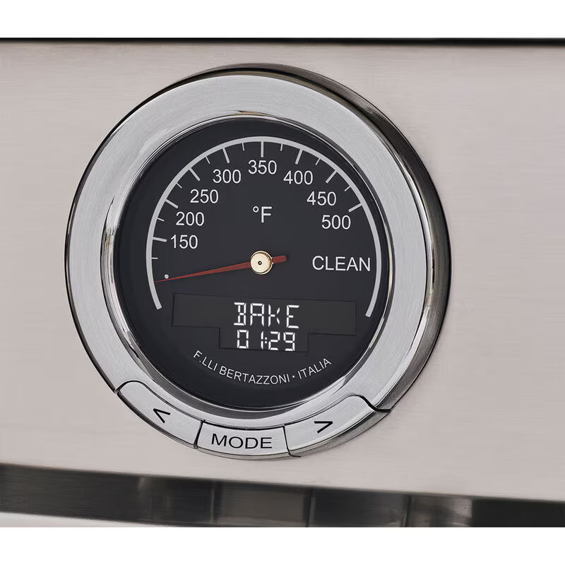 Bertazzoni Master Series 36 in. 5.7 cu. ft. Air Fry Convection Oven Freestanding Electric Range with 5 Induction Zones & Griddle - Stainless Steel