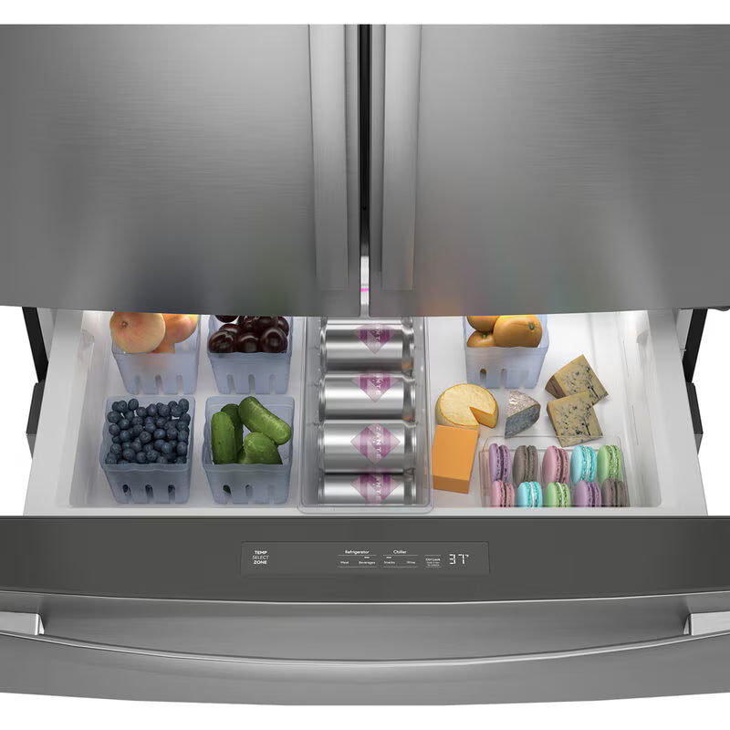 GE Profile 36 in. 28.7 cu. ft. Smart 4-Door French Door Refrigerator with Internal Water Dispenser - Fingerprint Resistant Stainless