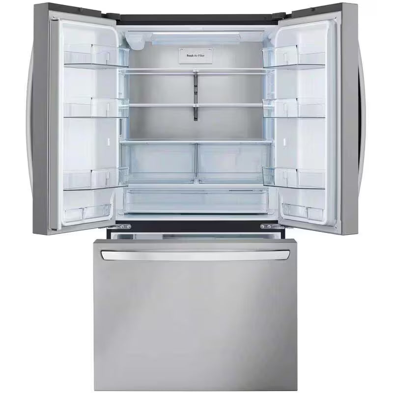 LG 36 in. 26.5 cu. ft. Smart Counter Depth French Door Refrigerator with Internal Water Dispenser - Stainless Steel