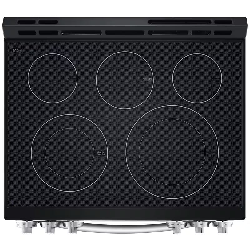 LG 30 in. 6.3 cu. ft. Smart Air Fry True European Convection Slide-In Electric Range with Radiant Burners - PrintProof Stainless Steel