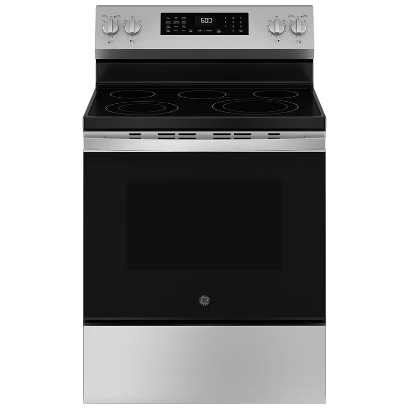 GE 30 in. 5.3 cu. ft. Smart Air Fry Standard Convection Electric Range with Radiant Burners - Stainless Steel
