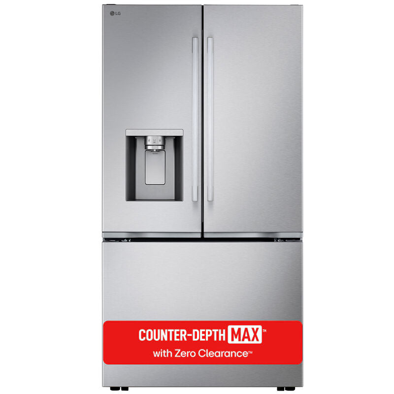 LG 36 in. 23.7 cu. ft. Smart Counter Depth French Door Refrigerator with Ice & Water Dispenser - PrintProof Stainless Steel