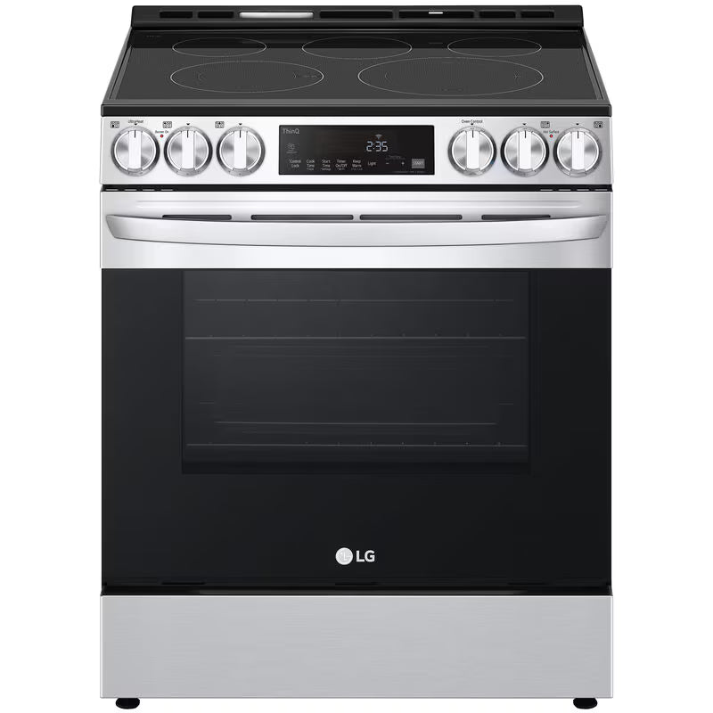 LG 30 in. 6.3 cu. ft. Smart Air Fry True European Convection Slide-In Electric Range with Radiant Burners - PrintProof Stainless Steel