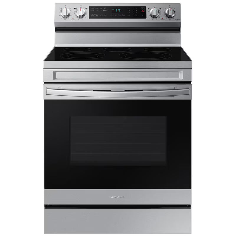 Samsung 30 in. 6.3 cu. ft. Smart Air Fry Standard Convection Electric Range with Smoothtop Burners - Stainless Steel