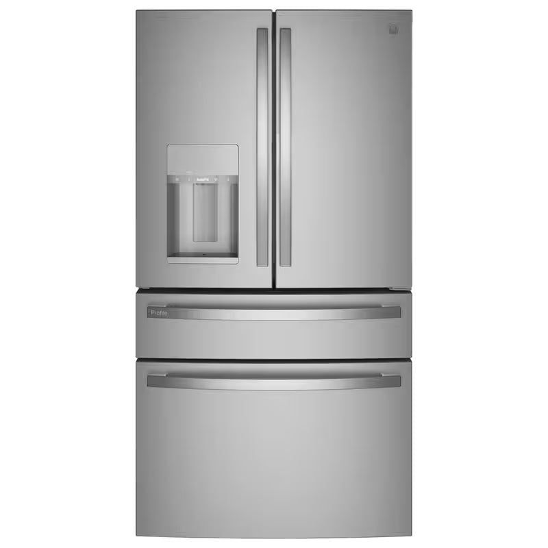 GE Profile 36 in. 22.4 cu. ft. Smart Counter Depth 4-Door French Door Refrigerator with Ice & Water Dispenser - Fingerprint Resistant Stainless