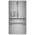 GE Profile 36 in. 22.4 cu. ft. Smart Counter Depth 4-Door French Door Refrigerator with Ice & Water Dispenser - Fingerprint Resistant Stainless