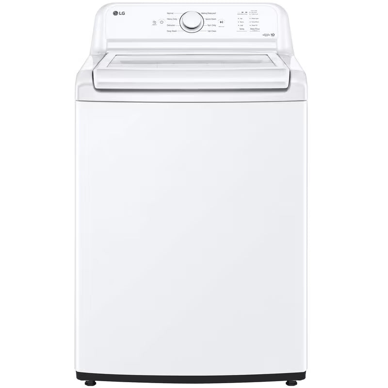 LG 27 in. 4.1 cu. ft. Top Load Washer with 4-Way Agitator, Slam Proof Glass Lid & True Balance Anti-Vibration System - White